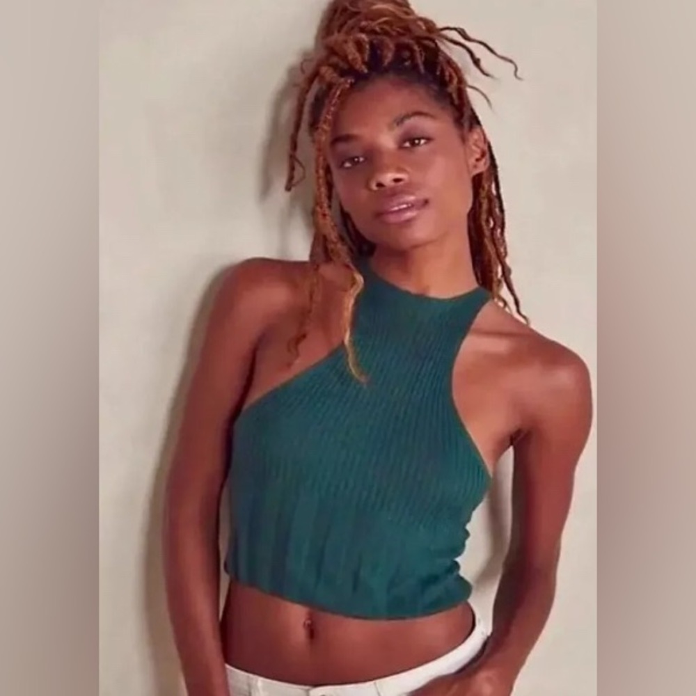 Intimately Free People Cami Switch It Up Green Ribbed Tank Size Small NWOT